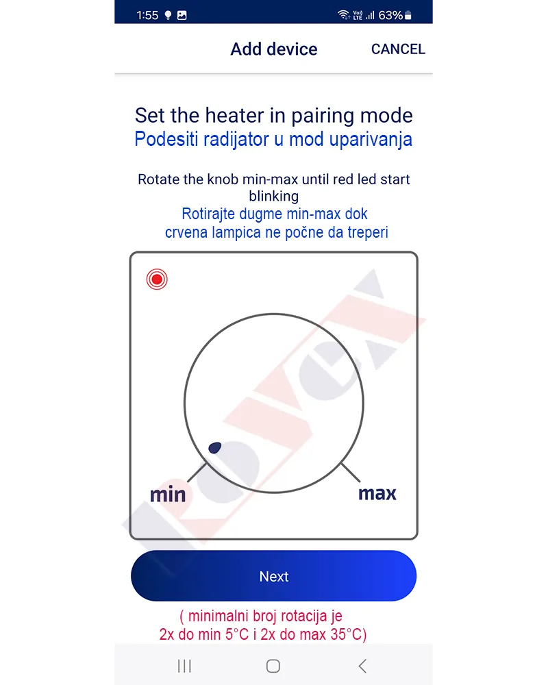 BT ADAX ECO KB aplikacija- Norveški radijatori Rovex